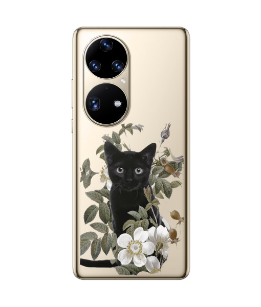 Husa Huawei P50 Pro, Silicon Premium, Black Kitty